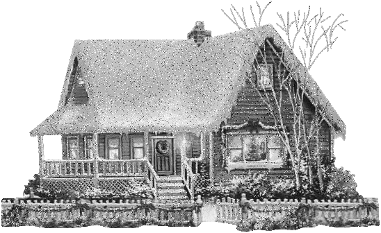 Brokatowy domek zimą